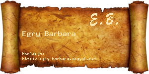 Egry Barbara névjegykártya
